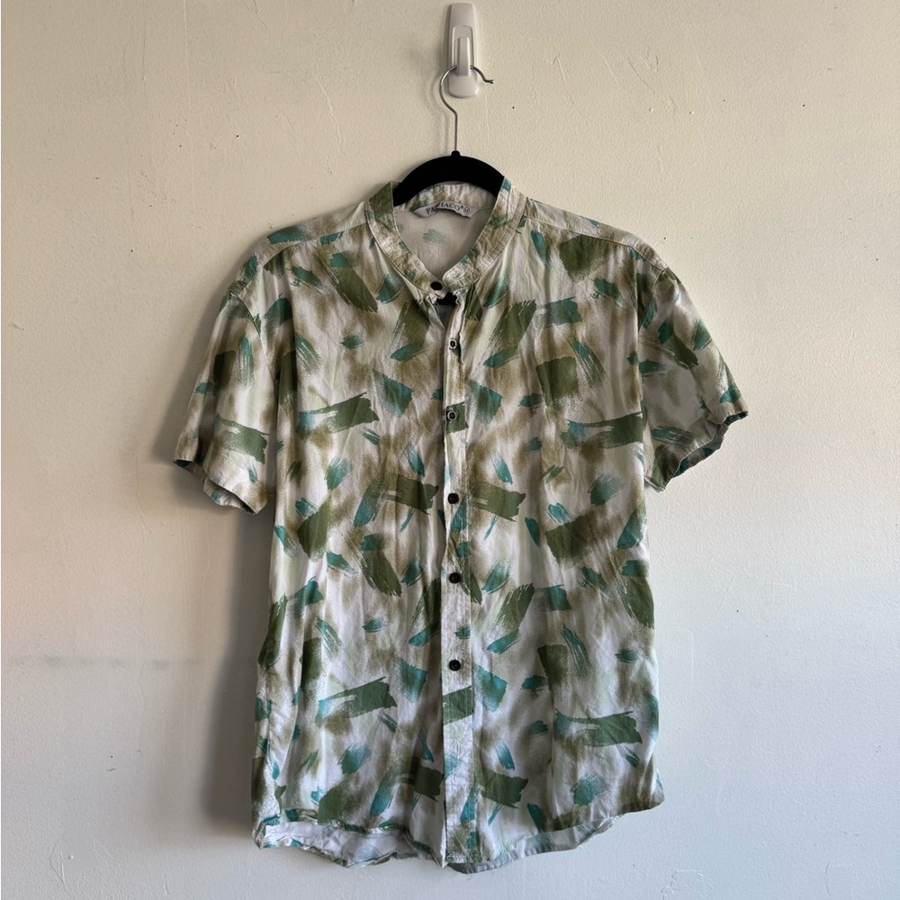 Men's Green Patterned Shirt